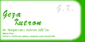 geza kutron business card